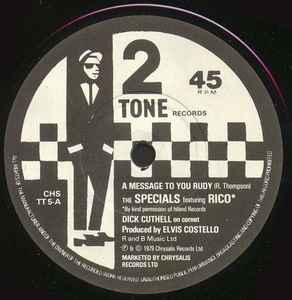 The Specials Featuring Rico Rodriguez A Message To You Rudy / Nite Klub Two-Tone Records 1979 - 7"