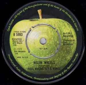 Wings Helen Wheels Apple Records 1973 - 7"