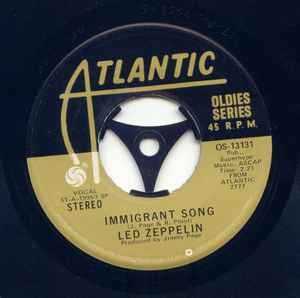 Led Zeppelin Immigrant Song Atlantic 1974 - 7"