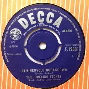 The Rolling Stones – 19th Nervous Breakdown – Decca – 7" – 1966